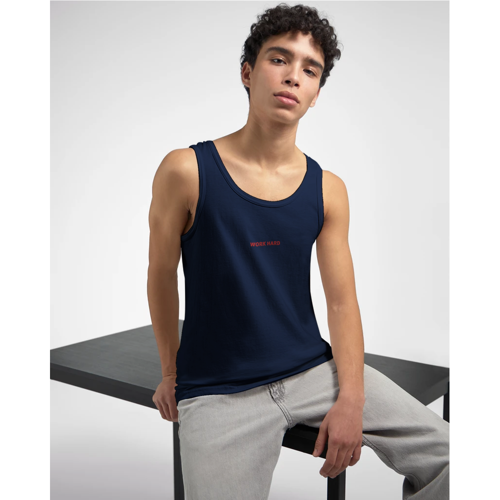Débardeur Fit Brodé Marine
