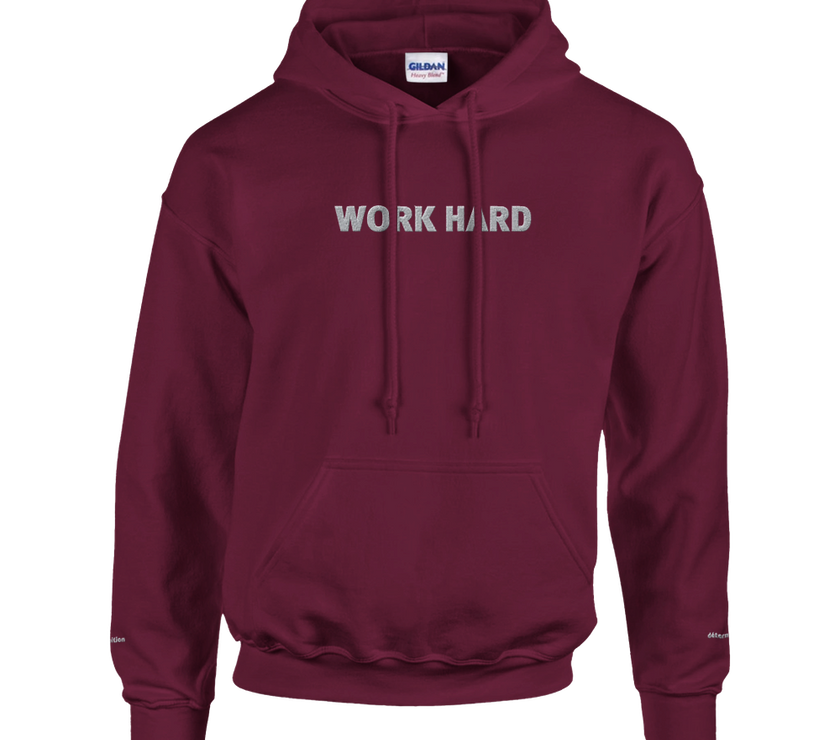Sweat à capuche Brodé Bordeaux