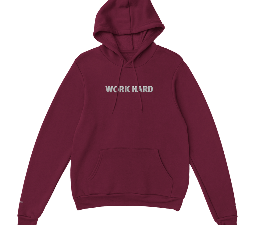 Sweat à capuche Brodé Bordeaux