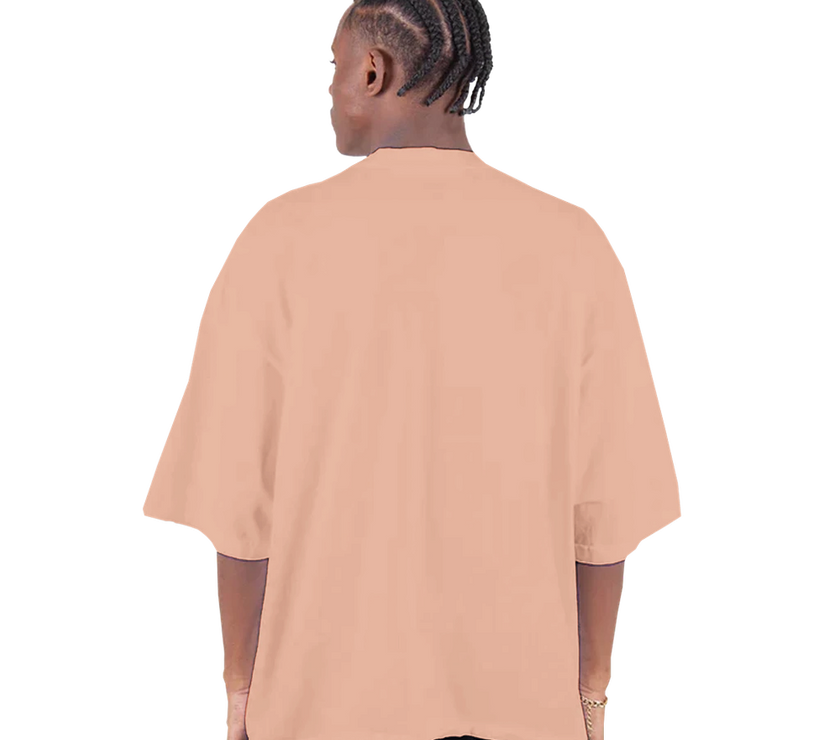 Tee-shirt manche courte Oversize Imprimé Pêche