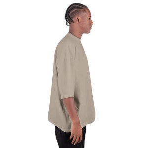 Tee-shirt manche courte Oversize Imprimé Marron clair