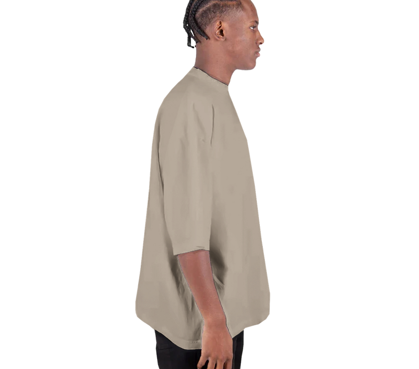 Tee-shirt manche courte Oversize Imprimé Marron clair