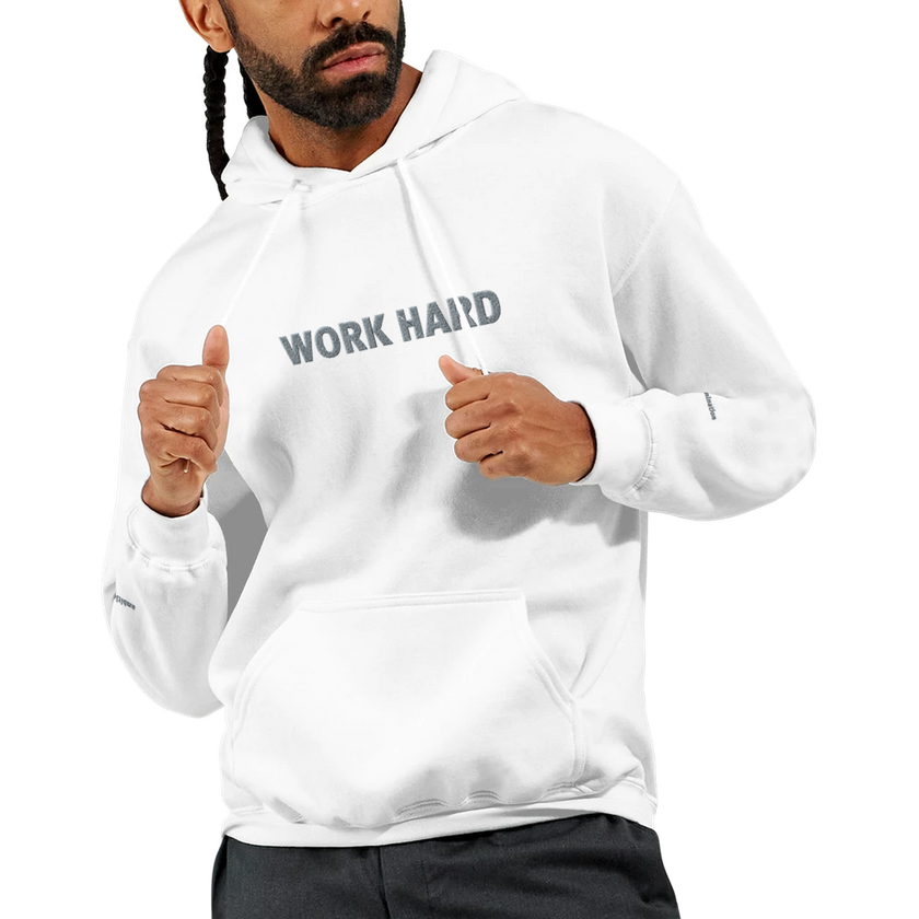 Sweat à capuche Brodé Blanc