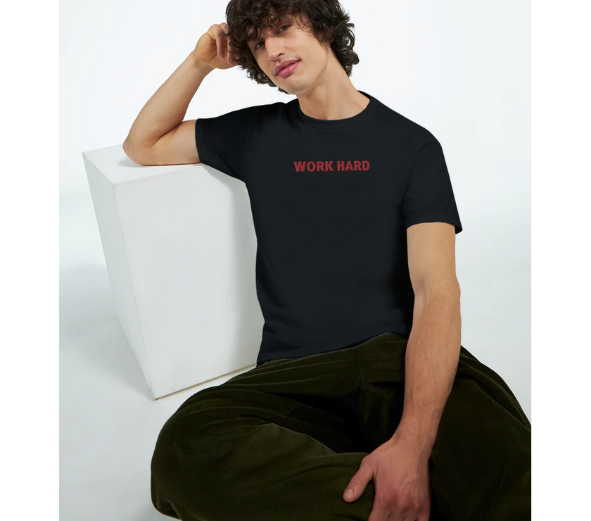 Tee-shirt manche courte Fit Brodé Noir