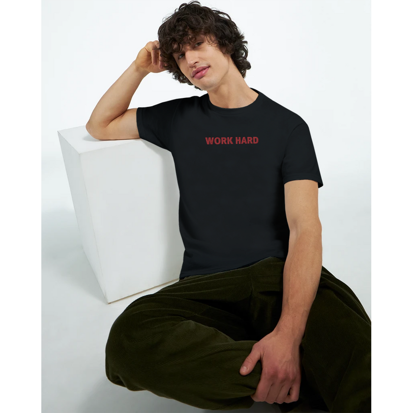 Tee-shirt manche courte Fit Brodé Noir