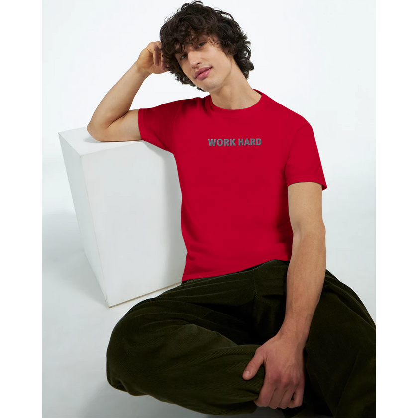 Tee-shirt manche courte Fit Brodé Rouge