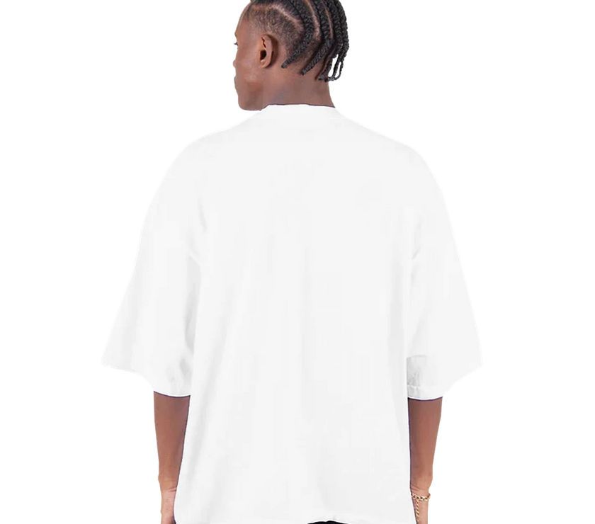 Tee-shirt manche courte Oversize Imprimé Blanc