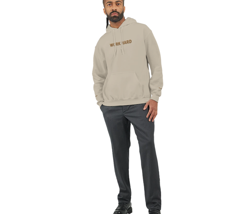 Sweat à capuche Brodé Beige