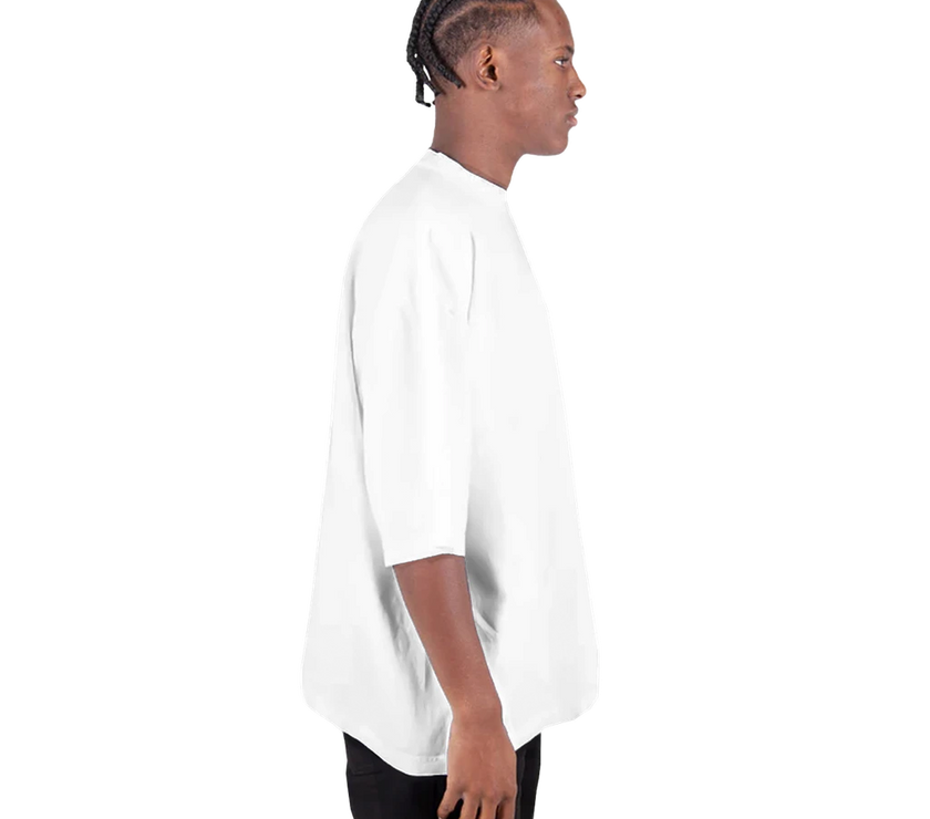 Tee-shirt manche courte Oversize Imprimé Blanc