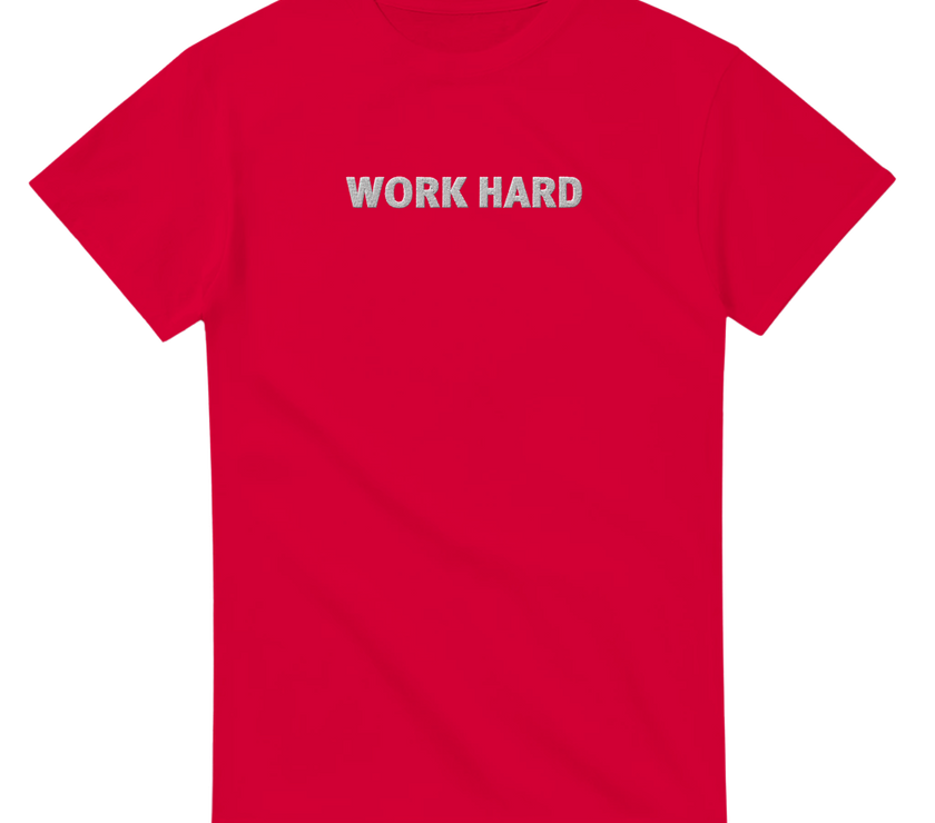 Tee-shirt manche courte Fit Brodé Rouge