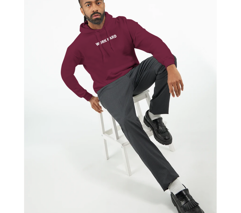 Sweat à capuche Imprimé Bordeaux