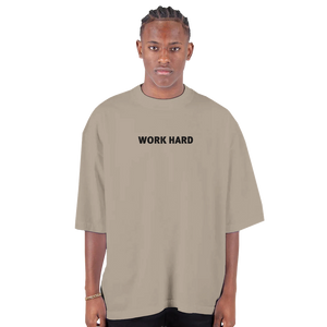Tee-shirt manche courte Oversize Imprimé Marron clair