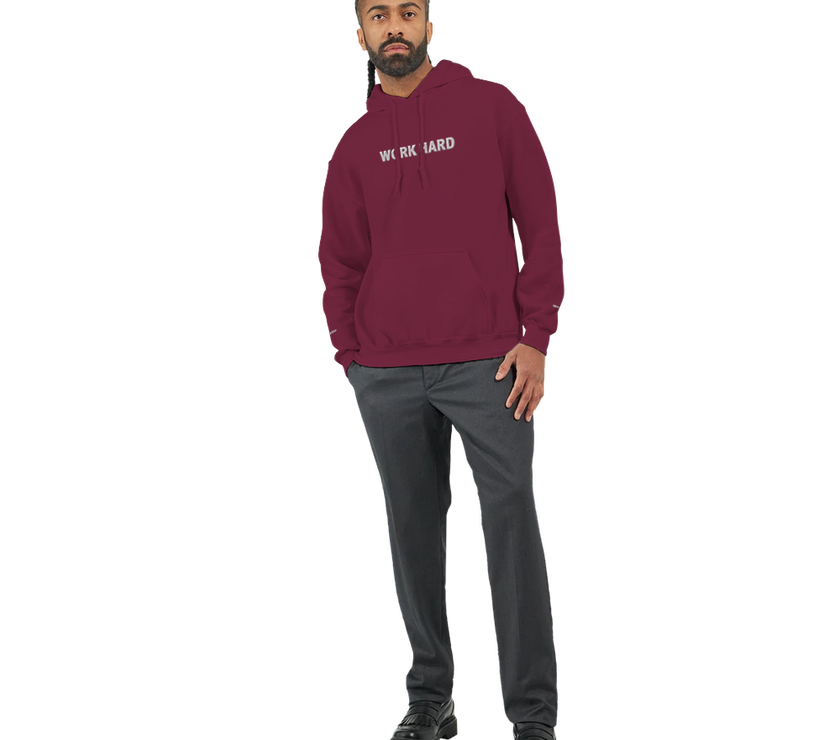 Sweat à capuche Brodé Bordeaux