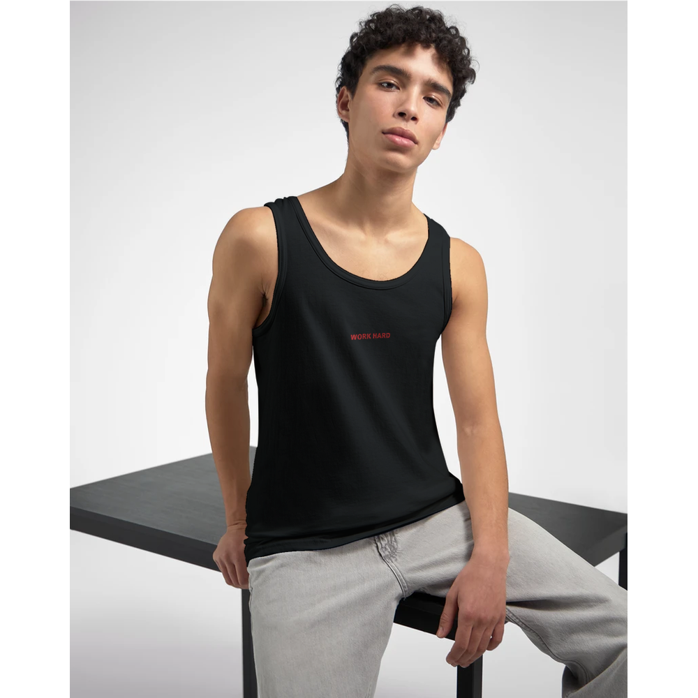 Débardeur Fit Brodé Noir