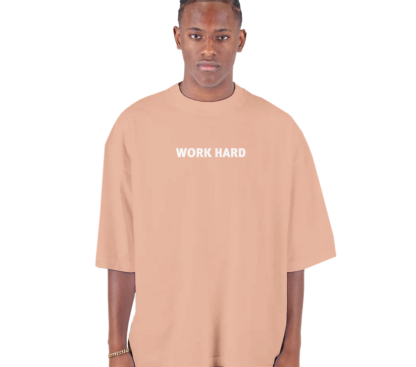 Tee-shirt manche courte Oversize Imprimé Pêche