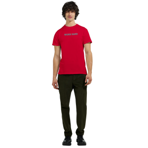 Tee-shirt manche courte Fit Brodé Rouge
