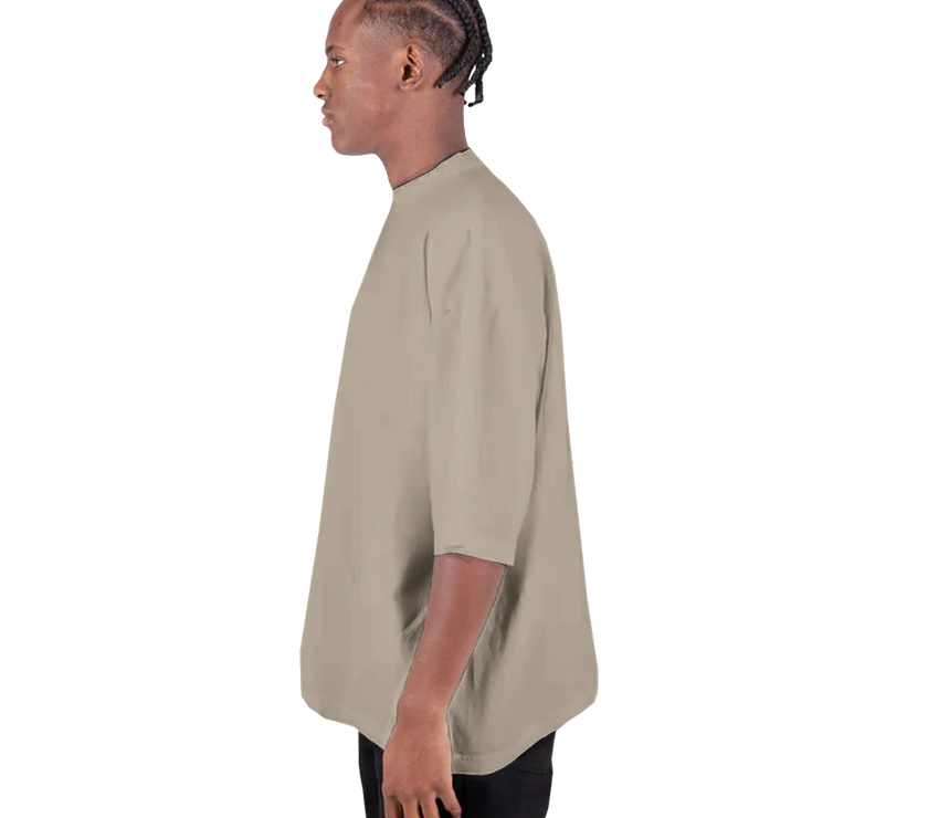 Tee-shirt manche courte Oversize Imprimé Marron clair