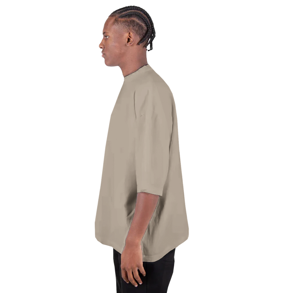 Tee-shirt manche courte Oversize Imprimé Marron clair