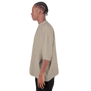 Tee-shirt manche courte Oversize Imprimé Marron clair