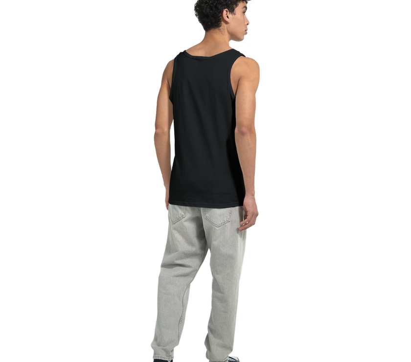 Débardeur Fit Brodé Noir