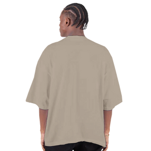 Tee-shirt manche courte Oversize Imprimé Marron clair