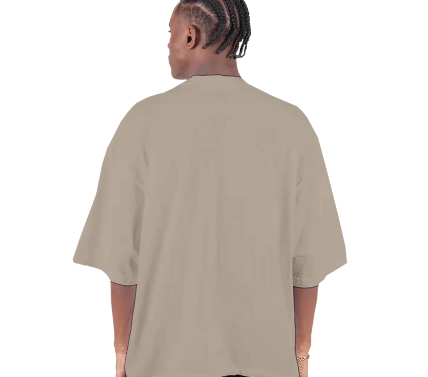 Tee-shirt manche courte Oversize Imprimé Marron clair