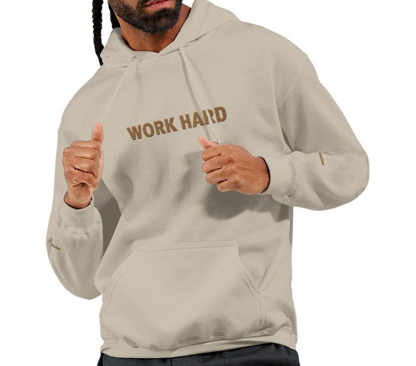 Sweat à capuche Brodé Beige