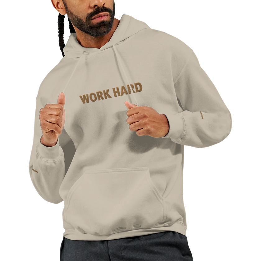 Sweat à capuche Brodé Beige