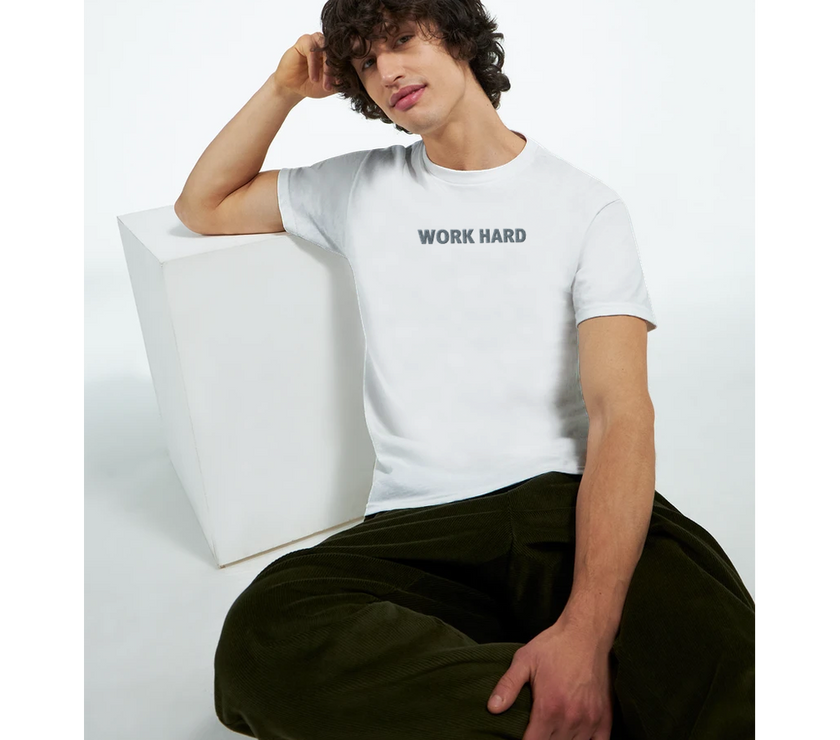 Tee-shirt manche courte Fit Brodé Blanc