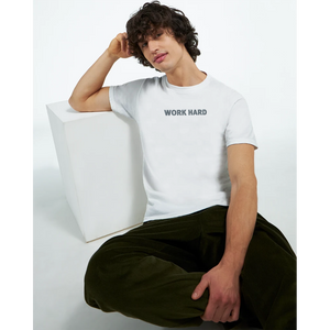 Tee-shirt manche courte Fit Brodé Blanc