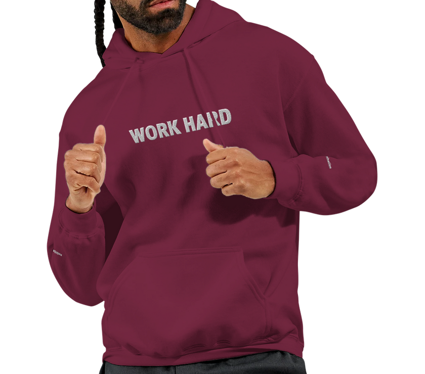 Sweat à capuche Brodé Bordeaux