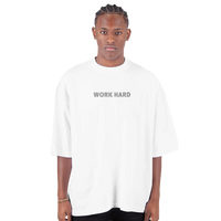 Tee-shirt manche courte Oversize Imprimé Blanc