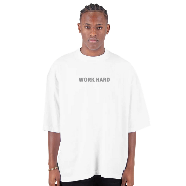 Tee-shirt manche courte Oversize Imprimé Blanc