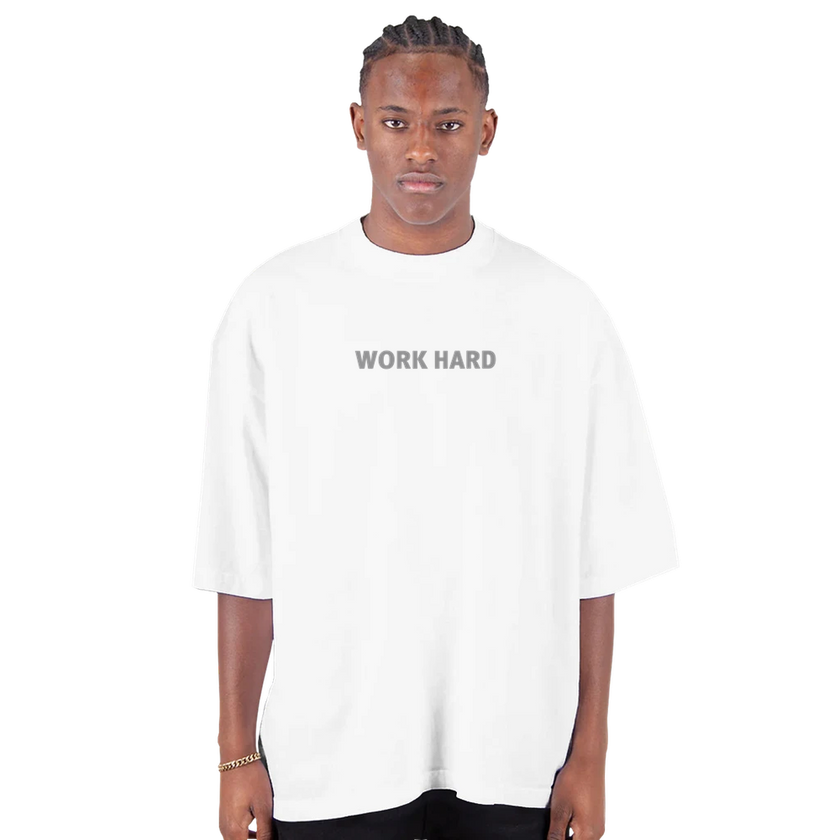 Tee-shirt manche courte Oversize Imprimé Blanc