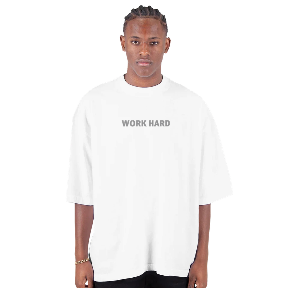 Tee-shirt manche courte Oversize Imprimé Blanc
