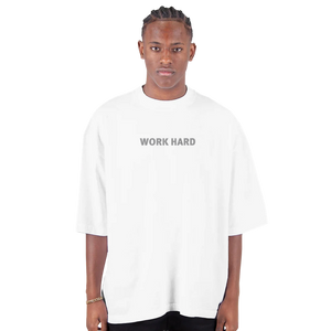 Tee-shirt manche courte Oversize Imprimé Blanc