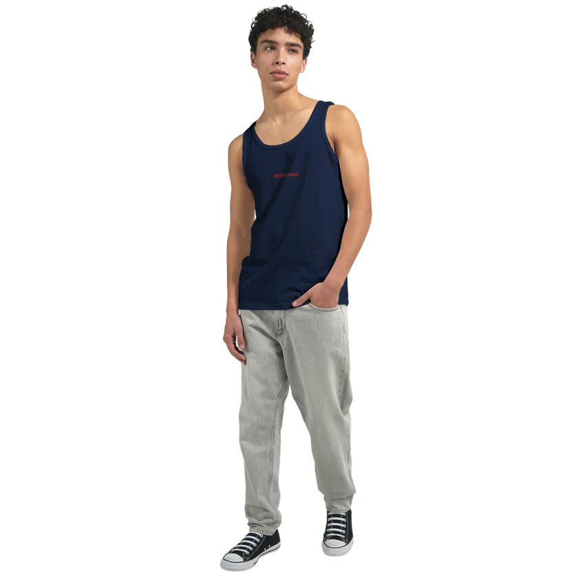 Débardeur Fit Brodé Marine