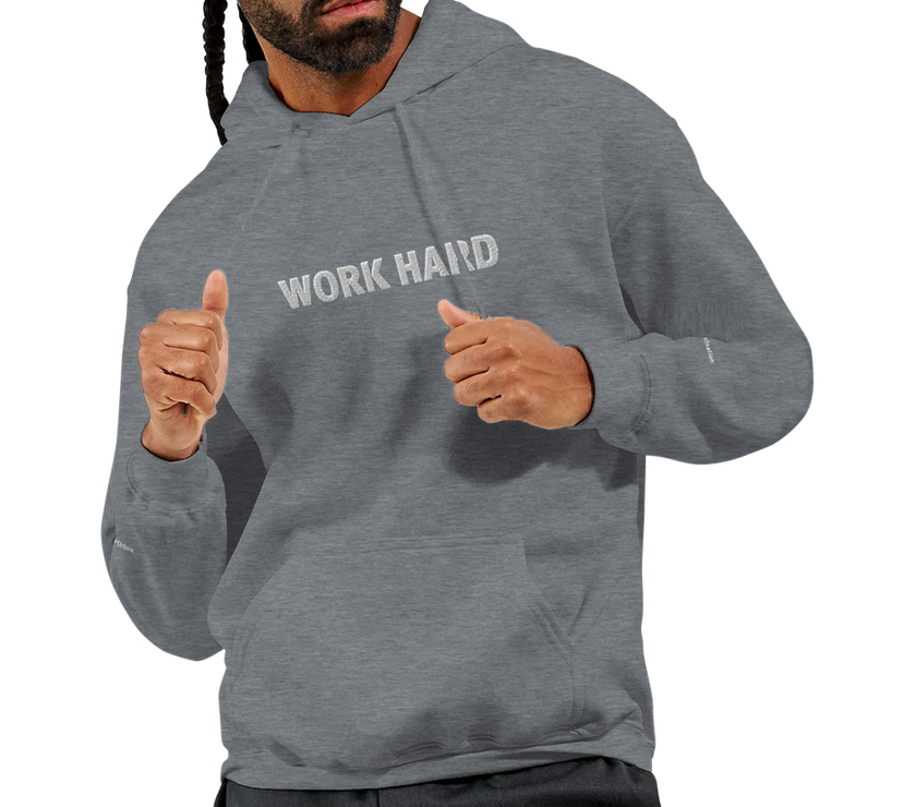 Sweat à capuche Brodé Gris