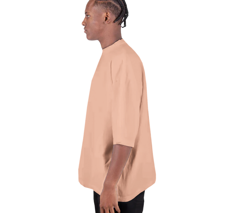 Tee-shirt manche courte Oversize Imprimé Pêche