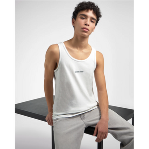Débardeur Fit Brodé Blanc
