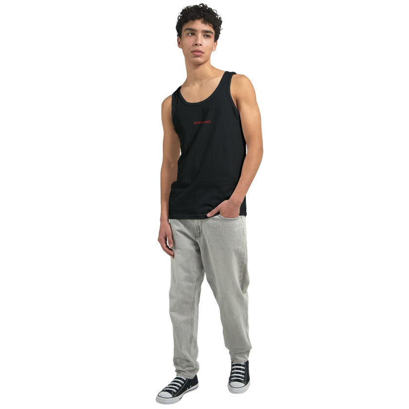 Débardeur Fit Brodé Noir