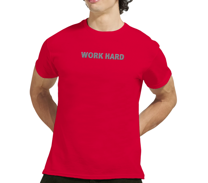 Tee-shirt manche courte Fit Brodé Rouge