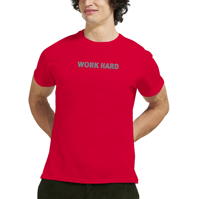 Tee-shirt manche courte Fit Brodé Rouge
