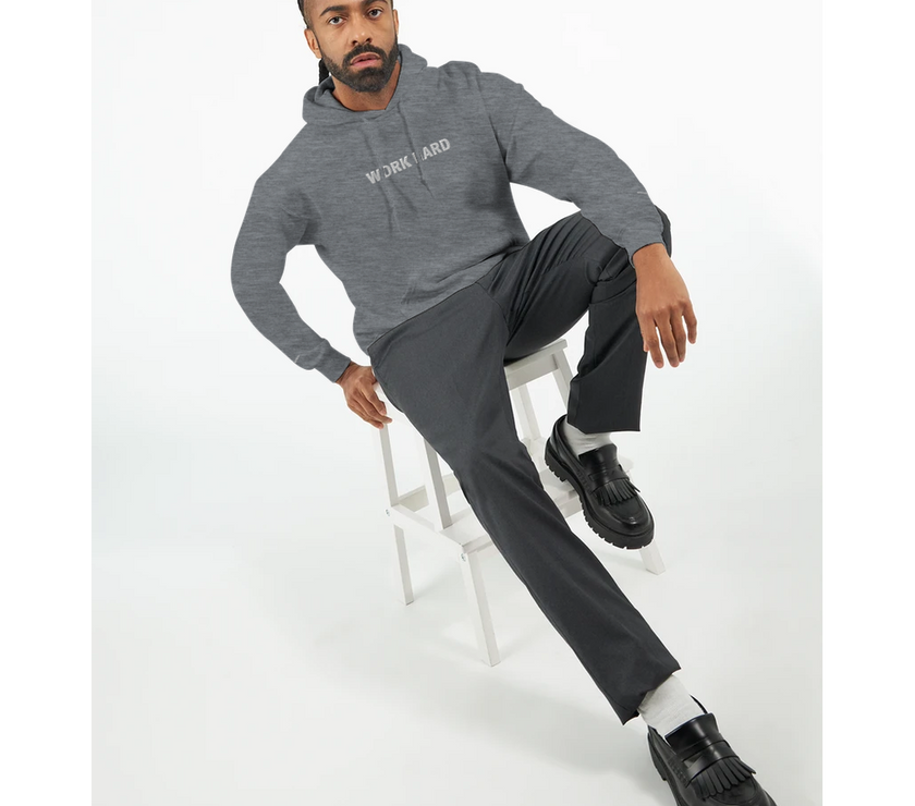 Sweat à capuche Brodé Gris