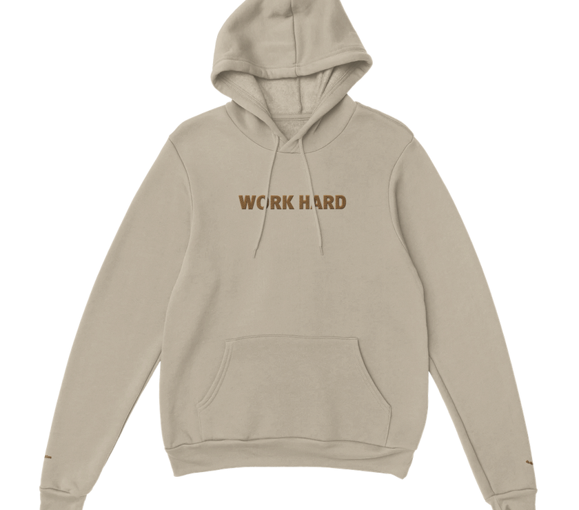 Sweat à capuche Brodé Beige