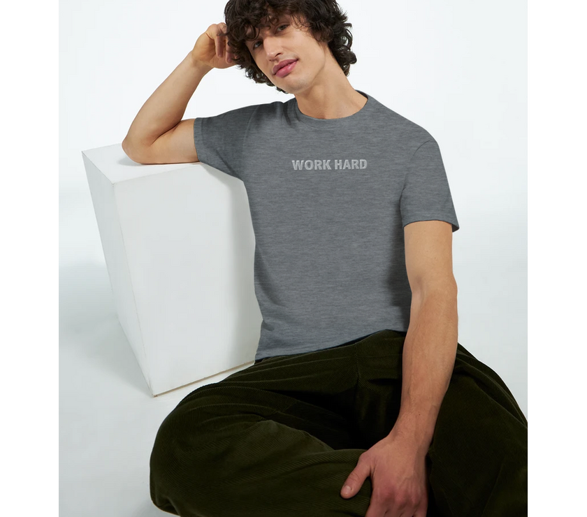 Tee-shirt manche courte Fit Brodé Gris